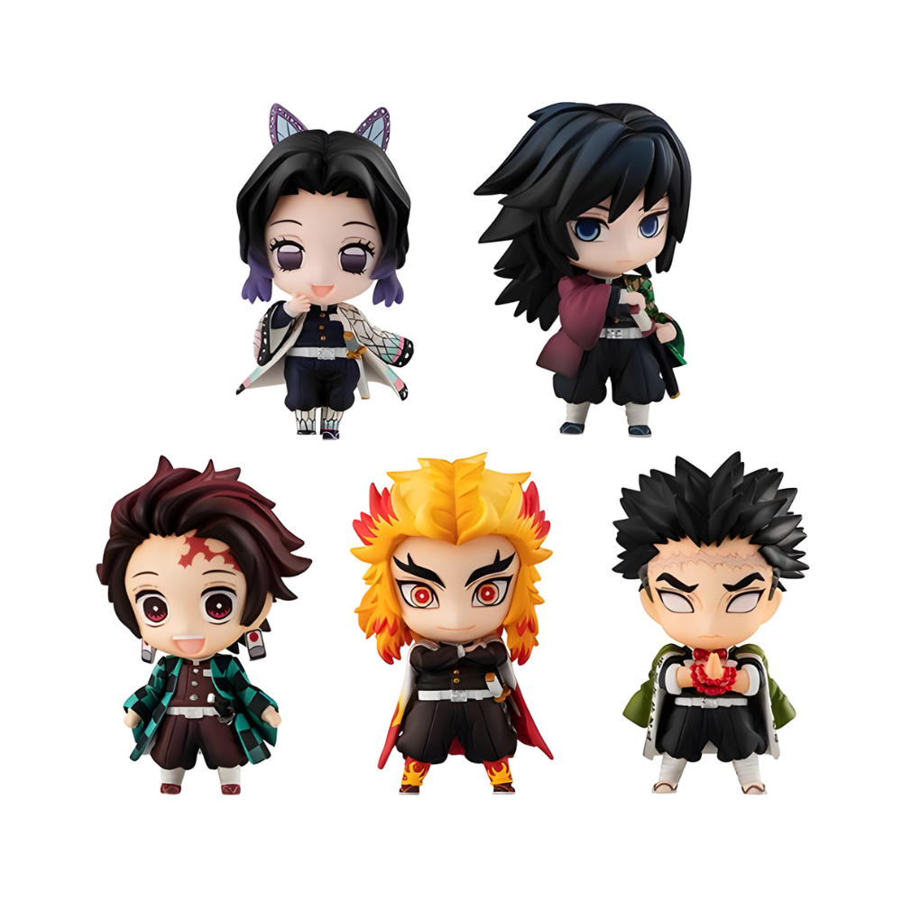 Demon Slayer: Kimetsu no Yaiba – Tanjiro & Hashira Mascot Set by MegaHouse | Mini Chibi Collectible Figures Set