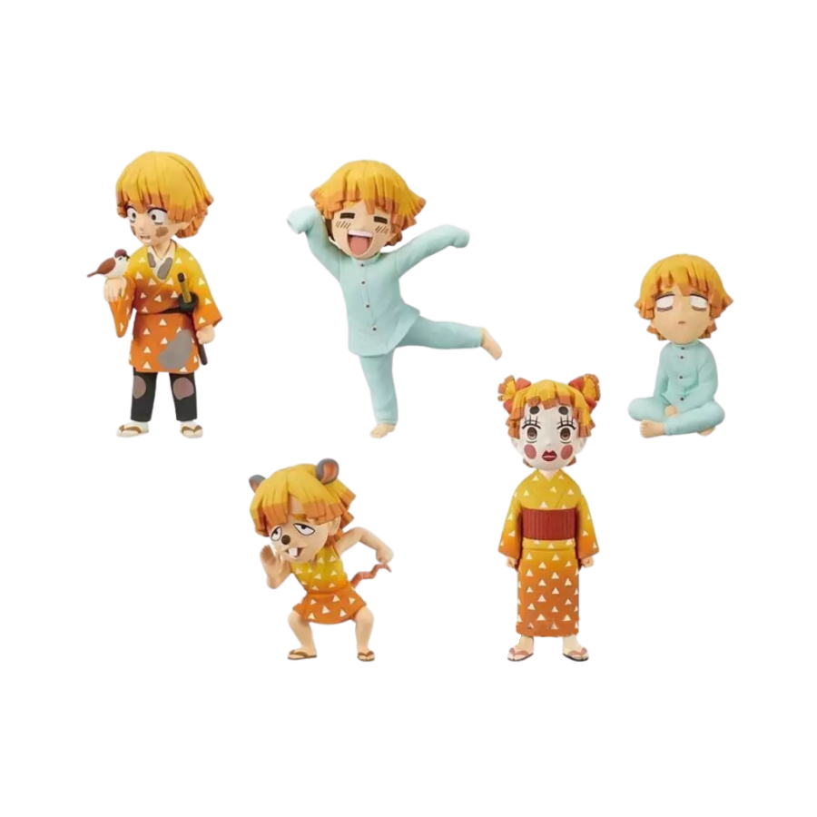 Demon Slayer: Kimetsu no Yaiba – Zenitsu Agatsuma World Collectable Figure by Banpresto (1 Random) | Mini Chibi Anime Statue
