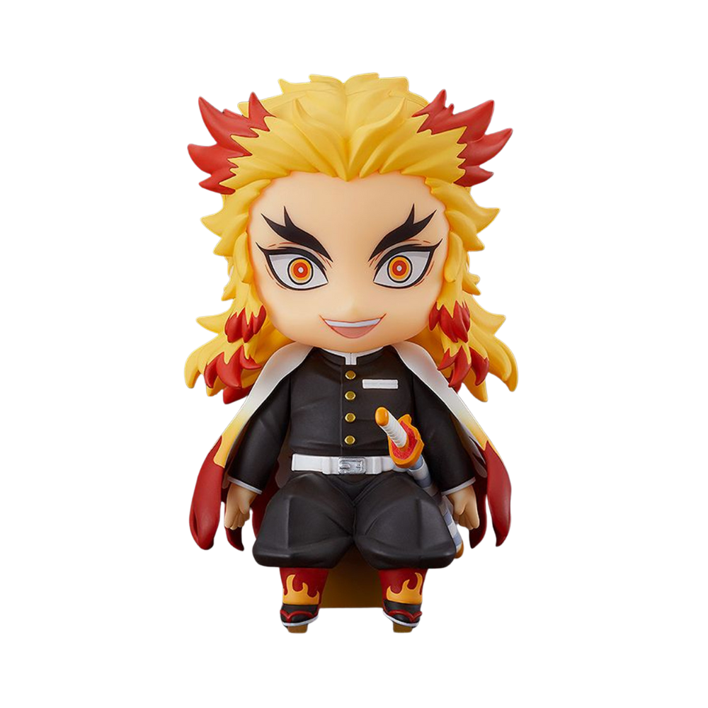 Demon Slayer: Kimetsu no Yaiba – Kyojuro Rengoku Nendoroid Swacchao! Figure by Good Smile Company | Seated Chibi Anime Collectible