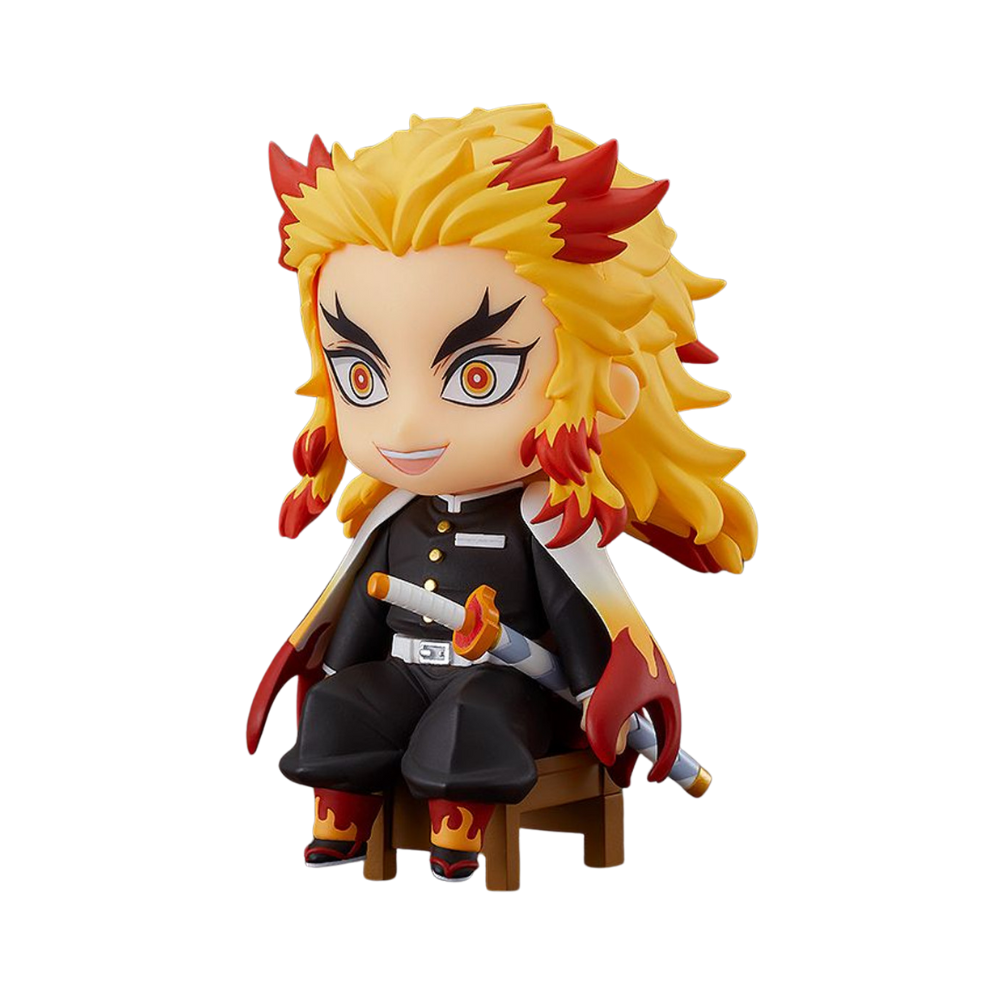 Demon Slayer: Kimetsu no Yaiba – Kyojuro Rengoku Nendoroid Swacchao! Figure by Good Smile Company | Seated Chibi Anime Collectible