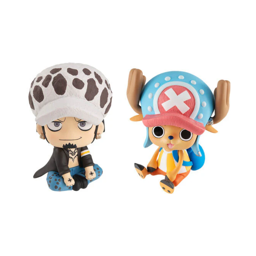 One Piece – Trafalgar Law & Tony Tony Chopper Lookup Figure (with Bonus Gift) by MegaHouse | Cute Seated Chibi Anime Collectible Set