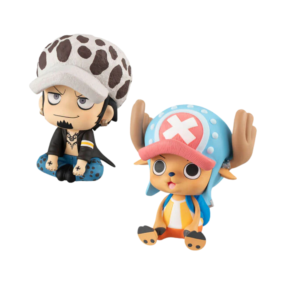 One Piece – Trafalgar Law & Tony Tony Chopper Lookup Figure (with Bonus Gift) by MegaHouse | Cute Seated Chibi Anime Collectible Set