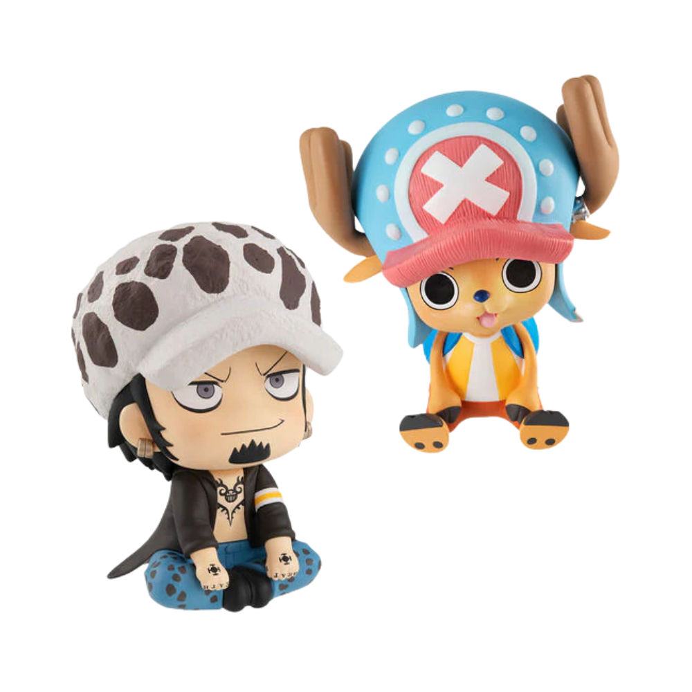 One Piece – Trafalgar Law & Tony Tony Chopper Lookup Figure (with Bonus Gift) by MegaHouse | Cute Seated Chibi Anime Collectible Set