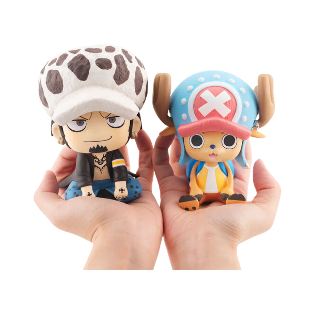One Piece – Trafalgar Law & Tony Tony Chopper Lookup Figure (with Bonus Gift) by MegaHouse | Cute Seated Chibi Anime Collectible Set