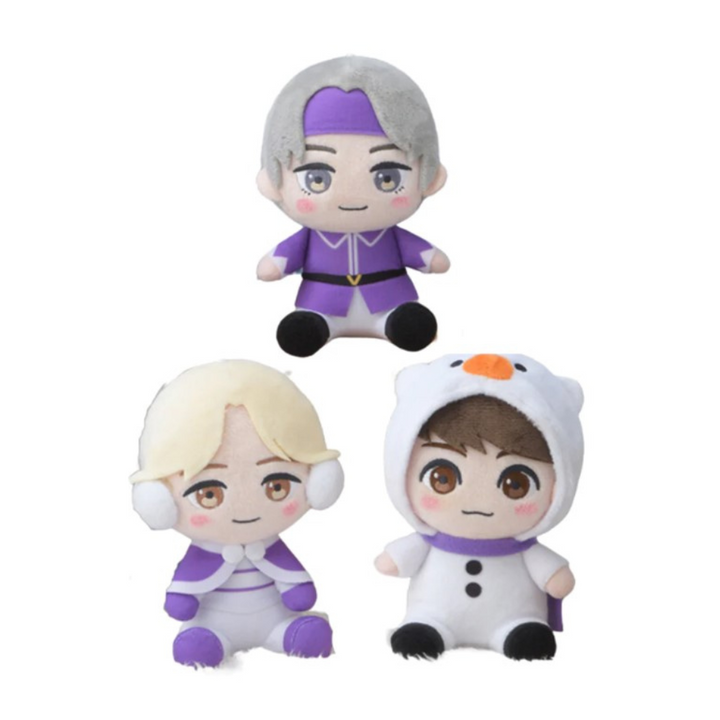 BTS Tinytan Purple Holidays Mascot Plush Jimin & V & Jung Kook by Sega (1 Random) - Plush figuresforless figuresforless