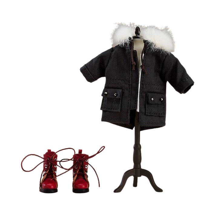 Nendoroid Doll Warm Clothing Set: Boots & Mod Coat Black by Good Smile Company - Figures figuresforless figuresforless