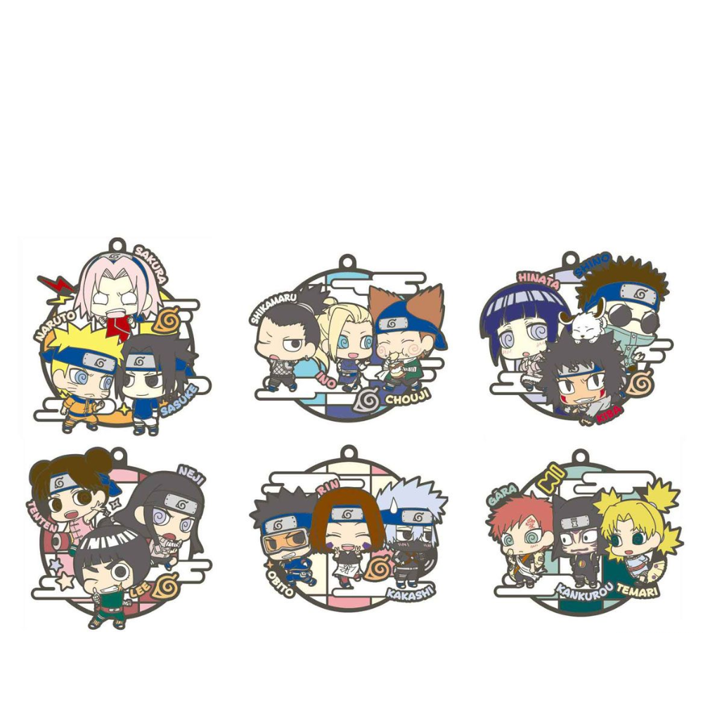 Naruto Shippuden Rubber Mascots Three Man Teams Blind Box by Megahouse - Figures figuresforless figuresforless